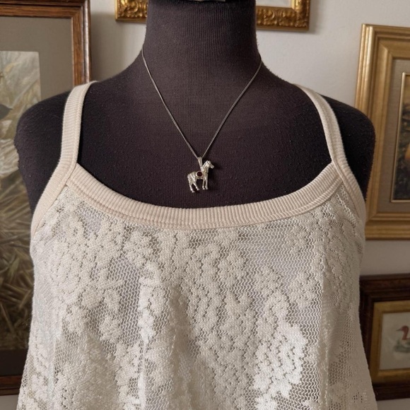 Cream Lace Floral Babydoll Camisole - Picture 3 of 8
